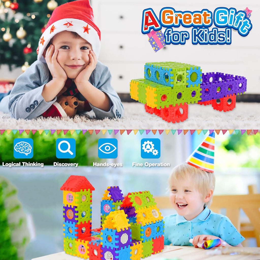 Building Blocks for Toddlers & Kids 180 Pcs Toy Building Sets – STEM Building Toys –Interlocking Building Blocks for