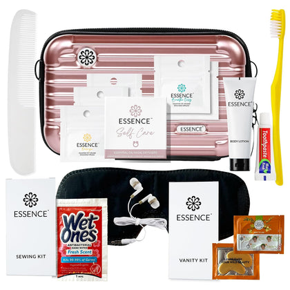 Essence Travel Amenity Kit | Travel Essentials & Travel Size Toiletries Kit | 5-Pack Nasal Diffuser Rings, Sleep