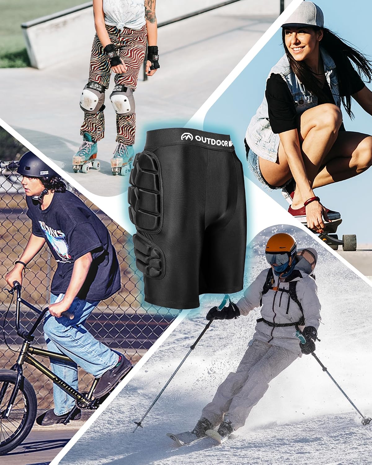 Snowboard Butt Pad - 3D Protection Impact Shorts With Thick EVA Pads for Snowboarding, Skating and Skiing - Tailbone