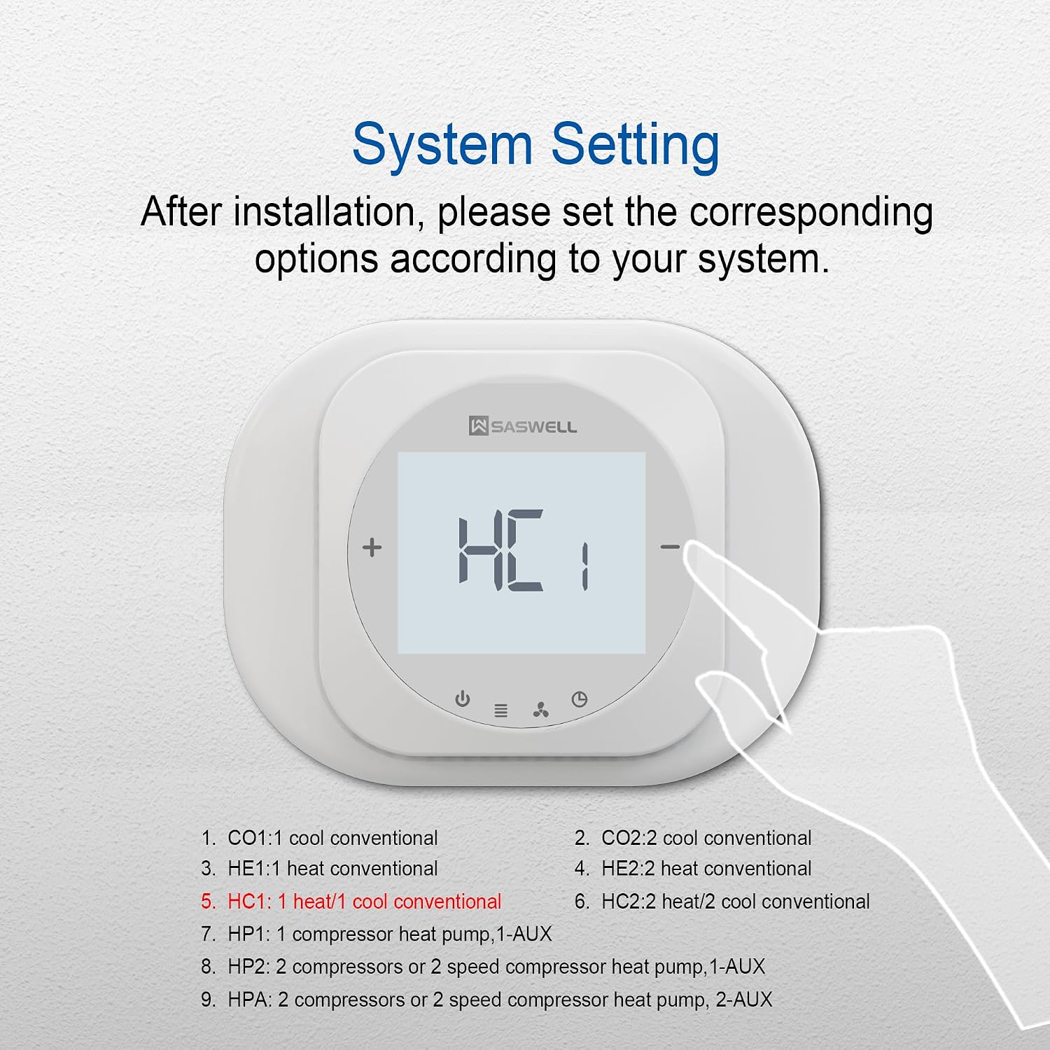 Smart WiFi Thermostat for Home, Programmable Thermostat with C-Wire Adapter, 3H/2C for Heat Pump & Conventional