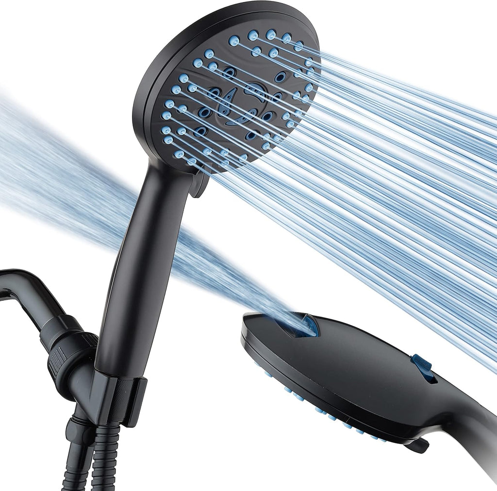AquaCare High Pressure 8-mode Handheld Shower Head - Anti-clog Nozzles, Built-in Power Wash to Clean Tub, Tile &