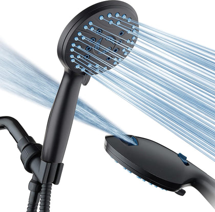 AquaCare High Pressure 8-mode Handheld Shower Head - Anti-clog Nozzles, Built-in Power Wash to Clean Tub, Tile &