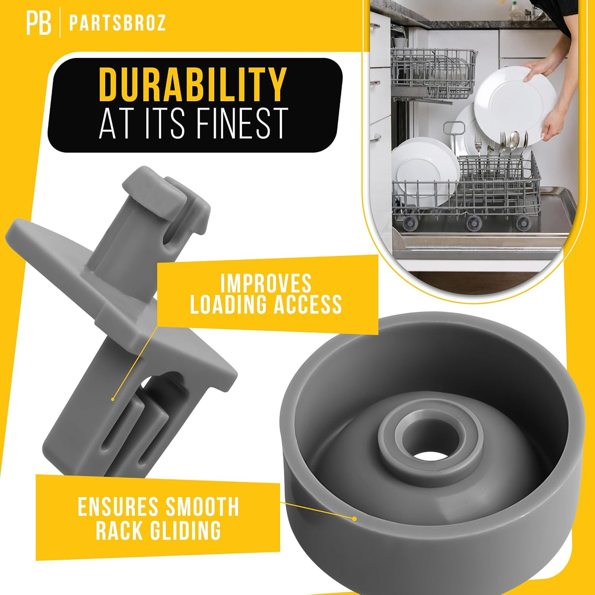 Dishwasher Dishrack Roller for General Electric GE PDW9280J10SS