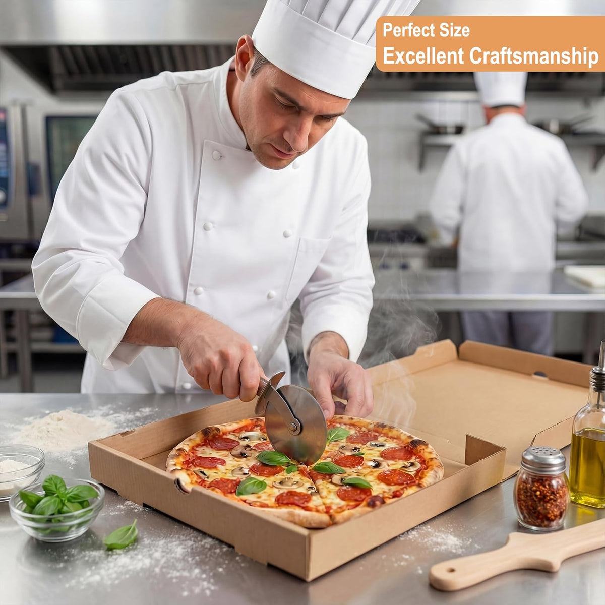 Pizza Boxes 12 x 12 x 1.75 Inches (25 Pack) | Kraft Corrugated Cardboard Pizza Boxes | Keep Your Pizzas & Baked Goods