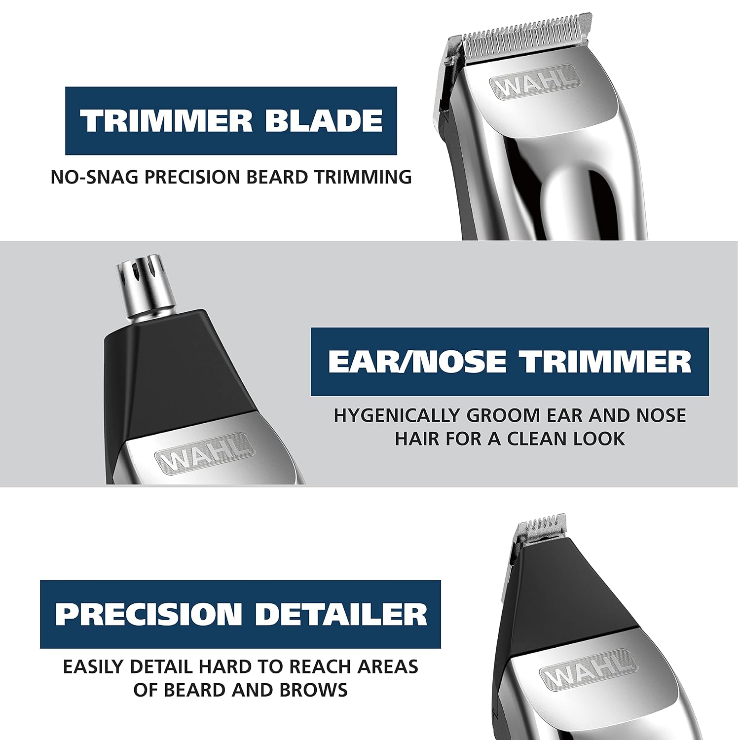 USA Rechargeable Lithium Ion All in One Beard Trimmer for Men | Hair Trimmer For Beard Grooming, Detailing Edges, Ear