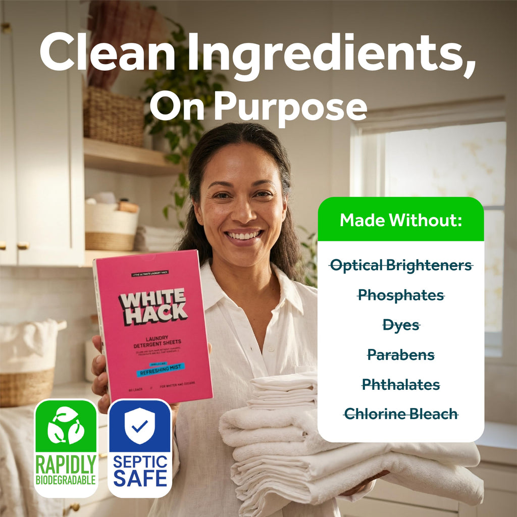 Concentrated Enzyme Laundry Detergent Strips up to 60 load, Refreshing Mist