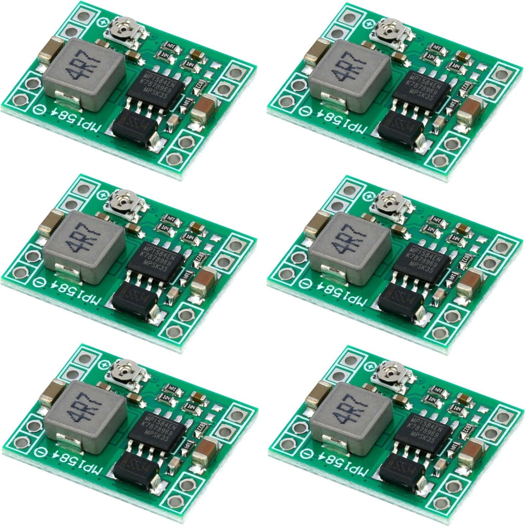 6Pcs 5V Buck Converter Mini MP1584EN DC-DC 3A Adjustable Module