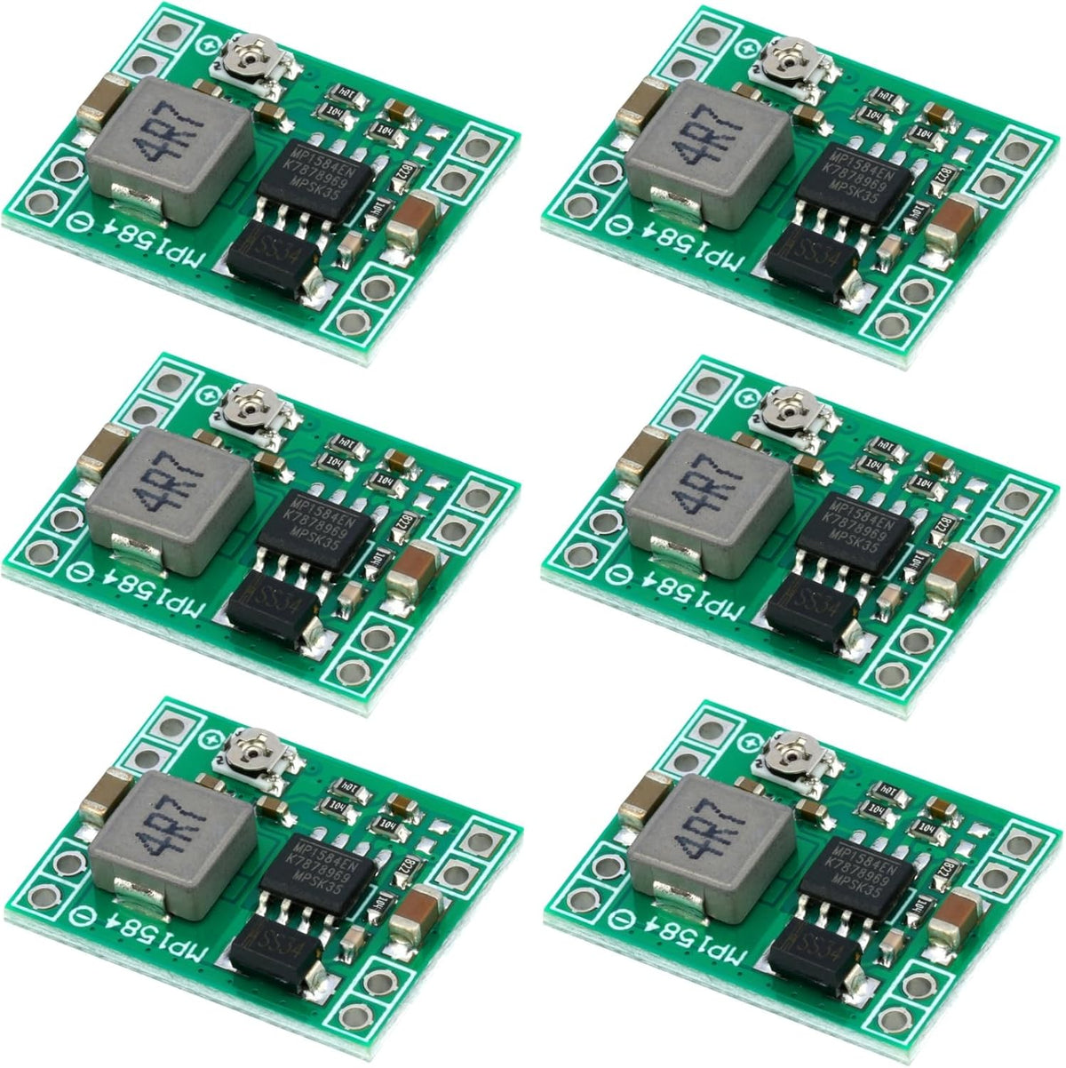 6Pcs 5V Buck Converter Mini MP1584EN DC-DC 3A Adjustable Module