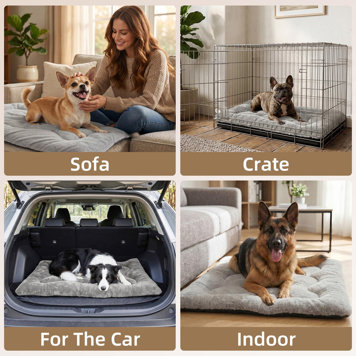 Dog Bed 36" for Metal Crate Pad,Washable Sleeping Mat for Medium/Large Pets