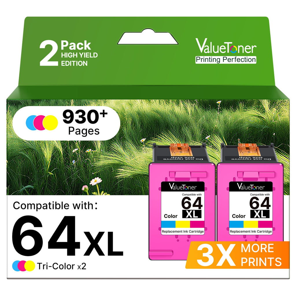 64XL Ink Cartridge HP64 Replacement for HP 64 Color Ink Cartridges 2-Pack
