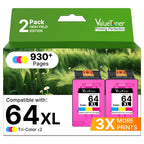 64XL Ink Cartridge HP64 Replacement for HP 64 Color Ink Cartridges 2-Pack