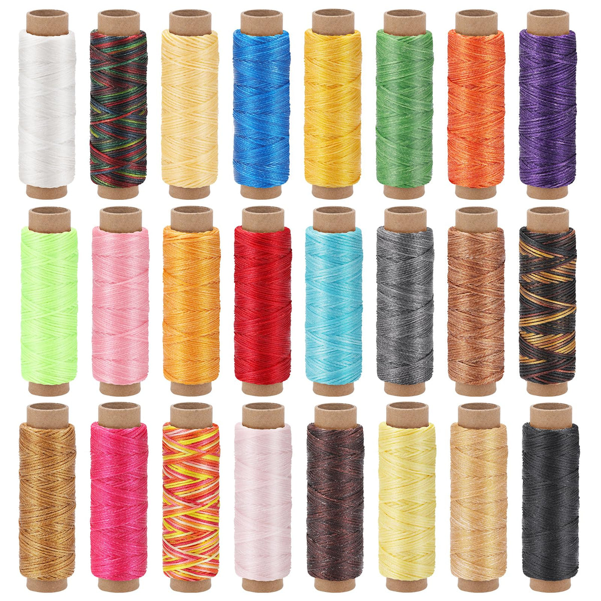Waxed Thread for Leather 24 Colors Wax Thread for Leather Sewing Thread