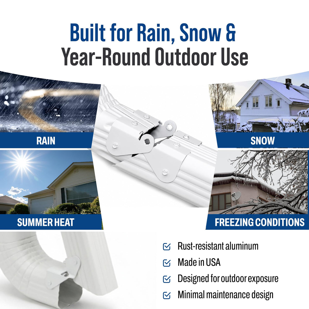 Downspout Gutter Hinge, Flip-Up Extension Hinge, 1 Pack, White