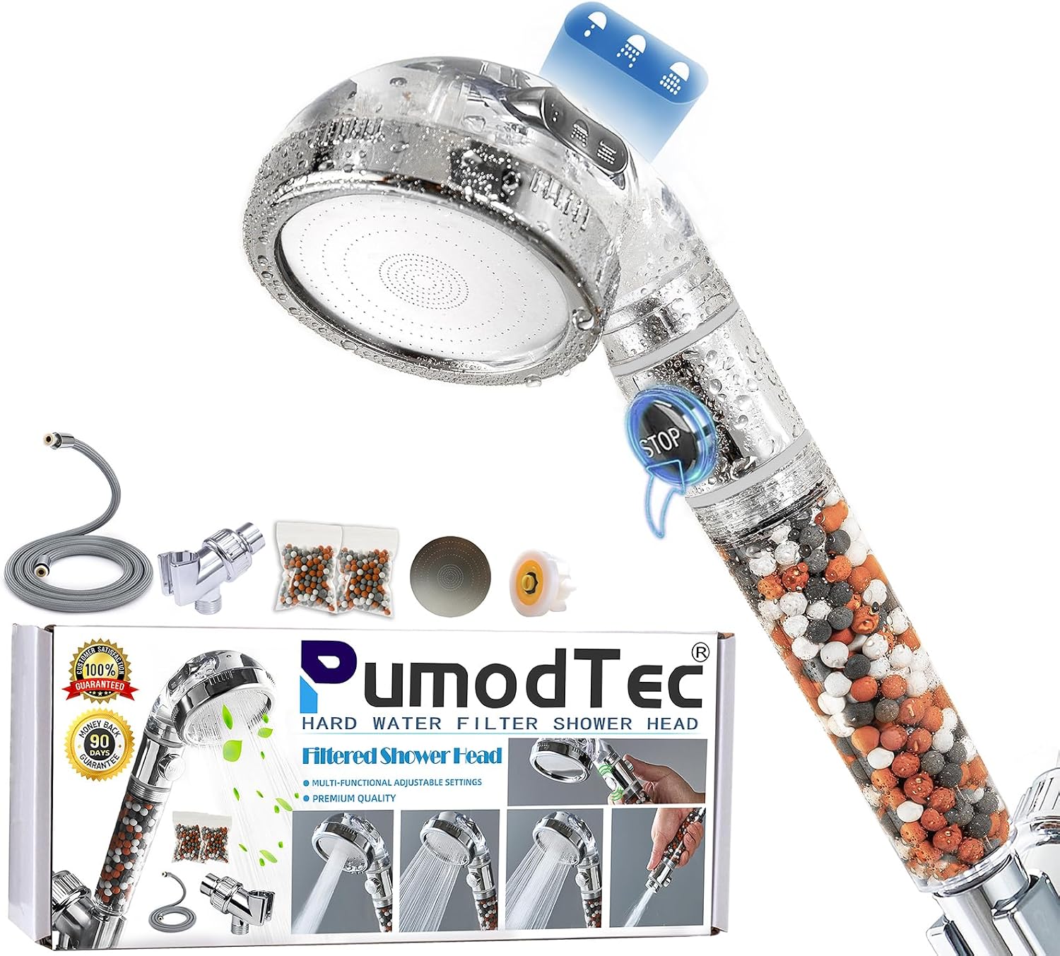Filtered Shower Head with Handheld - High Pressure ShowerHead with Filters for Hard Water - Reduces Dry Itchy Skin