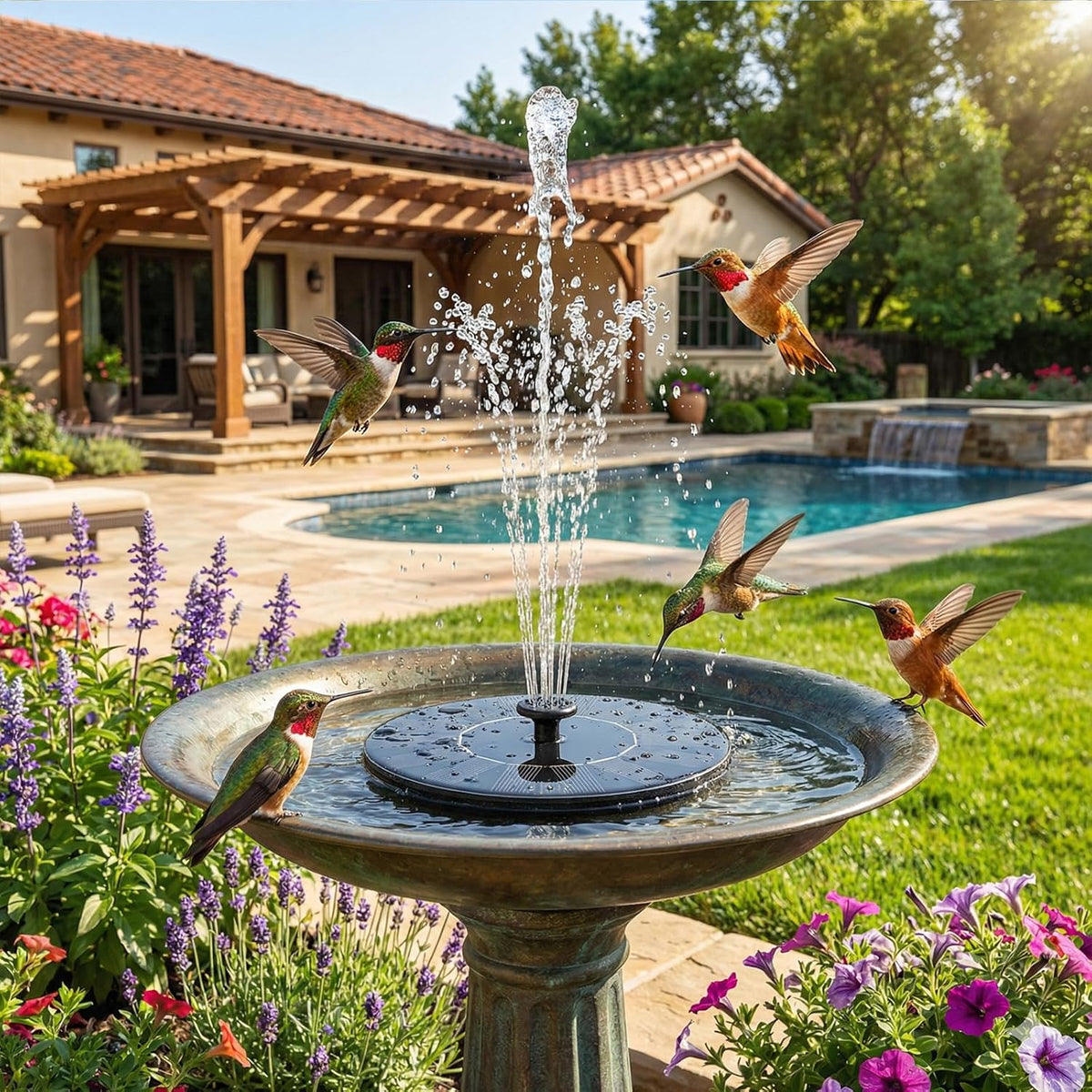 Solar Fountain, Floating Solar Water Pump for Bird Bath