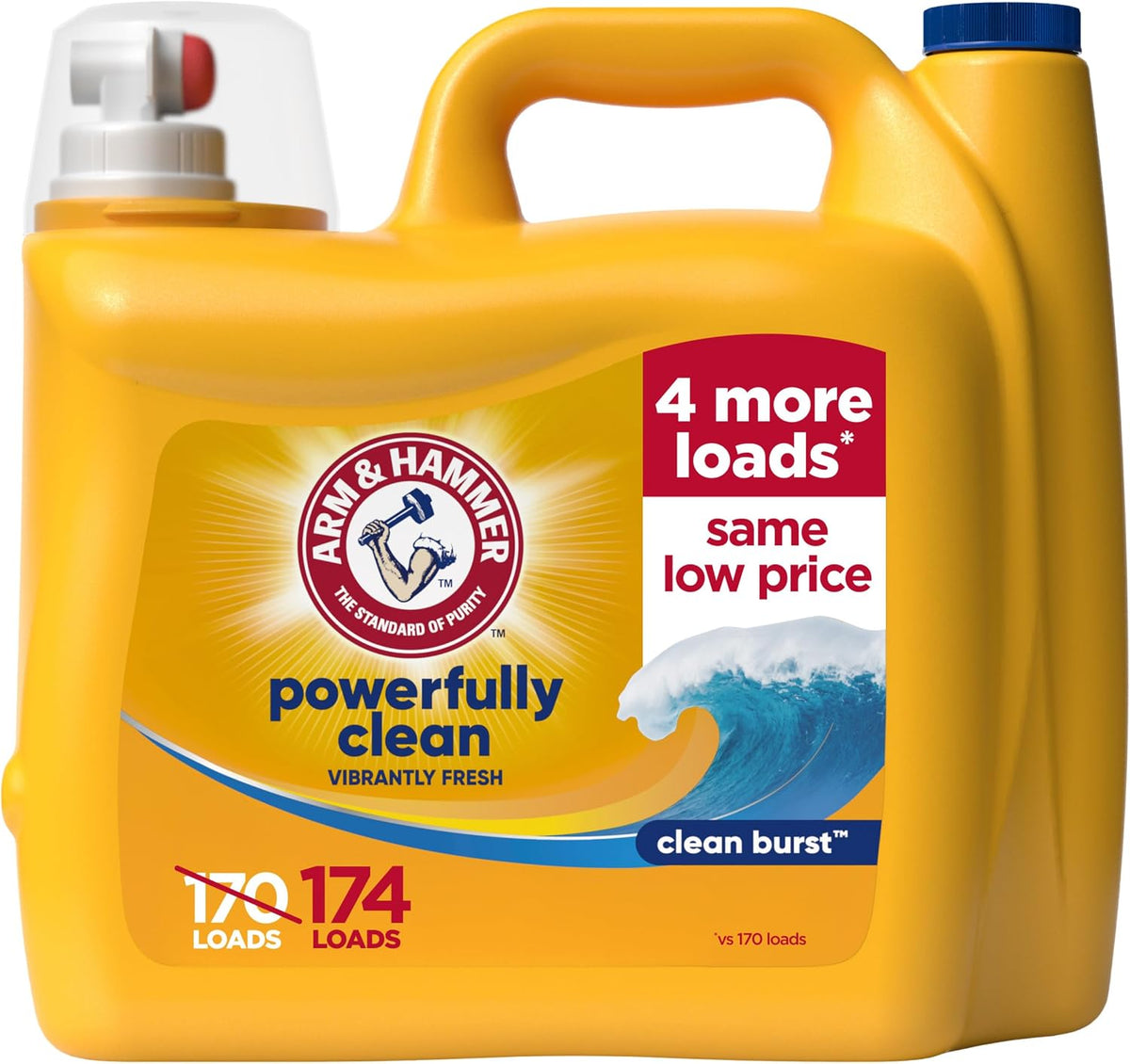 Liquid Laundry Detergent, Clean Burst Scent, 174 Fl Oz