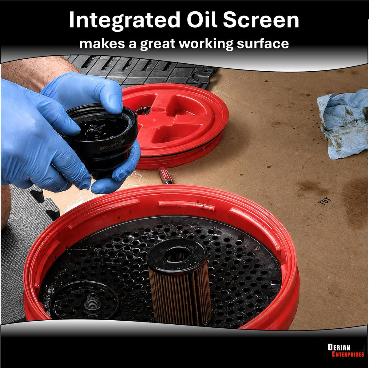 Spill-Less DrainMate 14 Quart Oil Drain Pan/Container - Made in USA