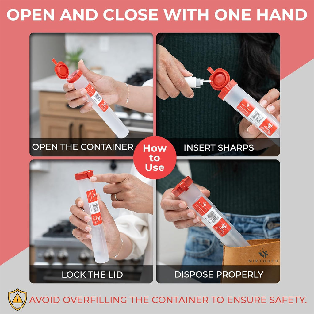 Travel-Sharps - Single Use Travel Sharps Container for AutoPens Needles Syringes - Portable Small Sharp Containers