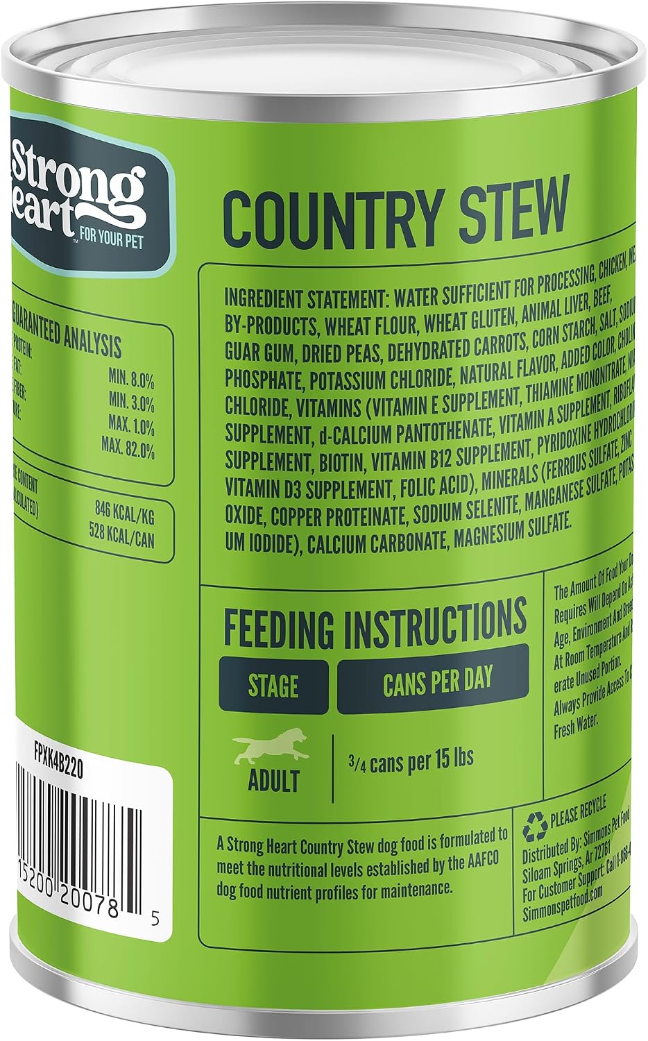 A Strong Heart Country Stew Cuts in Gravy Dog Food, 22oz, 12pk