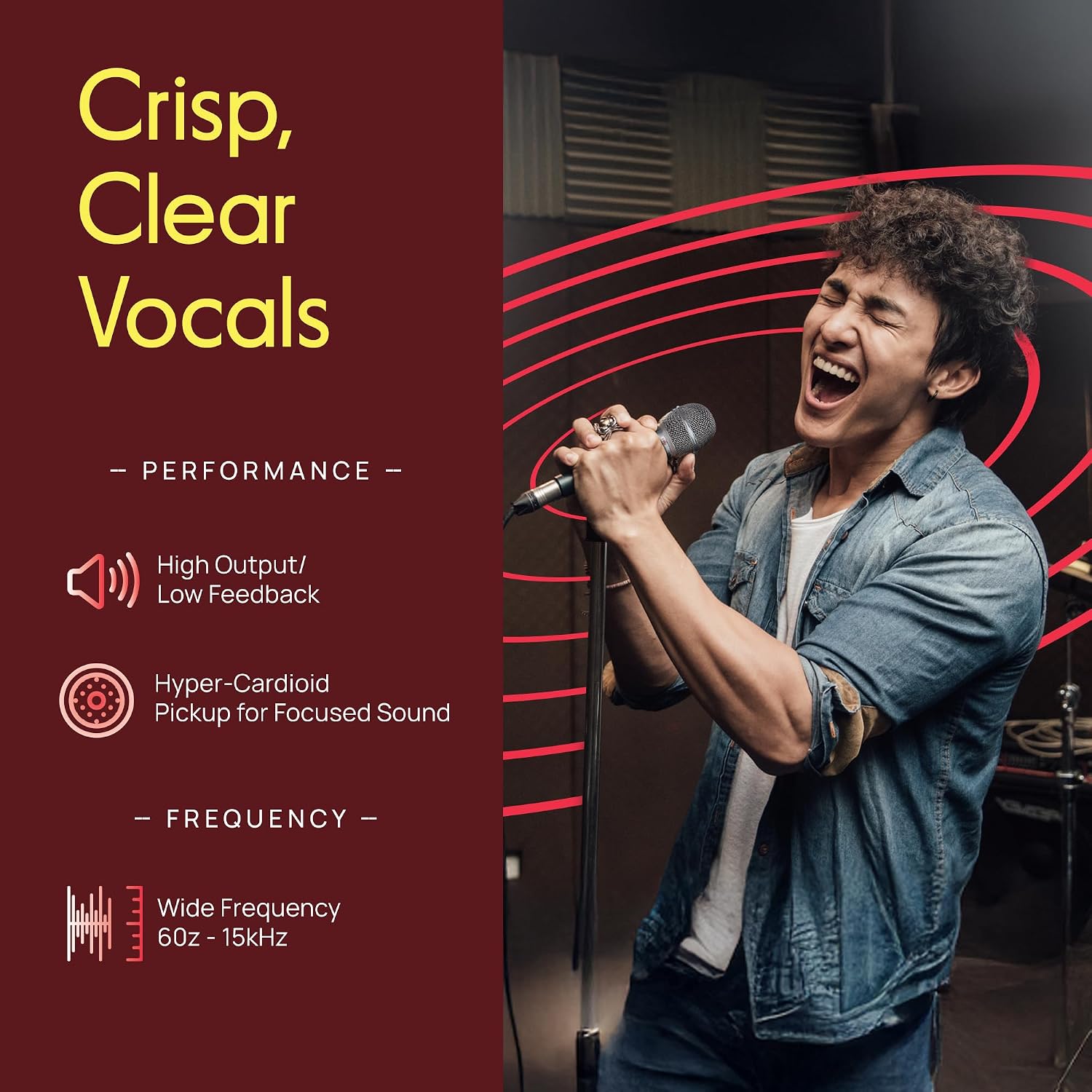 3 Piece Professional Dynamic Microphone Kit Cardioid Unidirectional Vocal Handheld MIC with Hard Carry Case & Bag