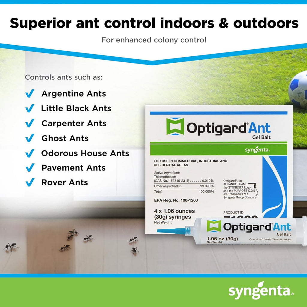 TRTD11568 - Optigard Ant Bait Gel Box - 4 Tubes w/ Plunger - 30g each tube, White