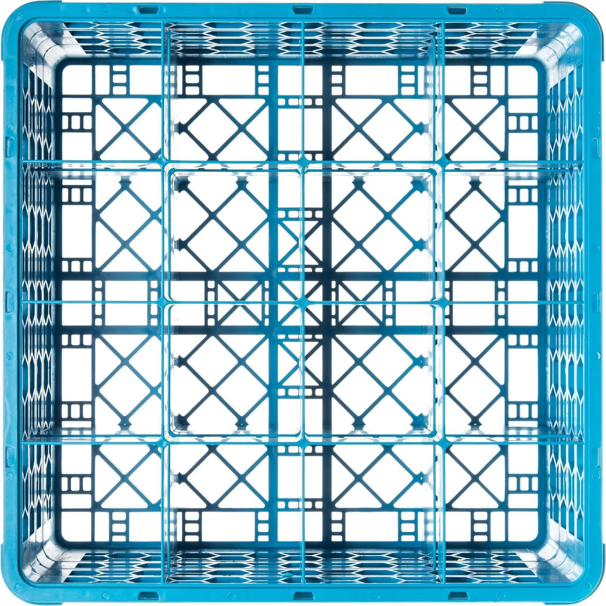 Opticlean Glass Rack 16 Compartments with 3 Extenders for Kitchens and Restaurants, Plastic, 19.875 x 19.875 x 8.5