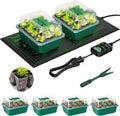 VIVOSUN 6-Pack Seed Starter Trays & 10"x20.75" Seedling Heat Mat | Self-Adjusting Digital Display Temperature