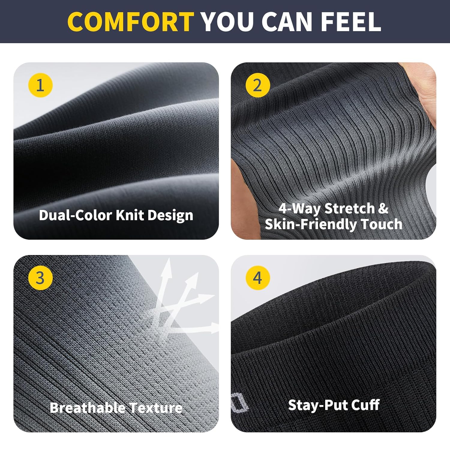 Gradient Calf Compression Sleeves, 20-30 mmHg Medical Footless Compression Socks for Shin Splints, Leg Fatigue