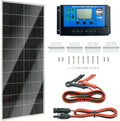 100W 12V Monocrystalline Solar Panel Kit w/ 20A PWM Charge Controller, Z Brackets & MC4 Cables, 25% High-Efficiency