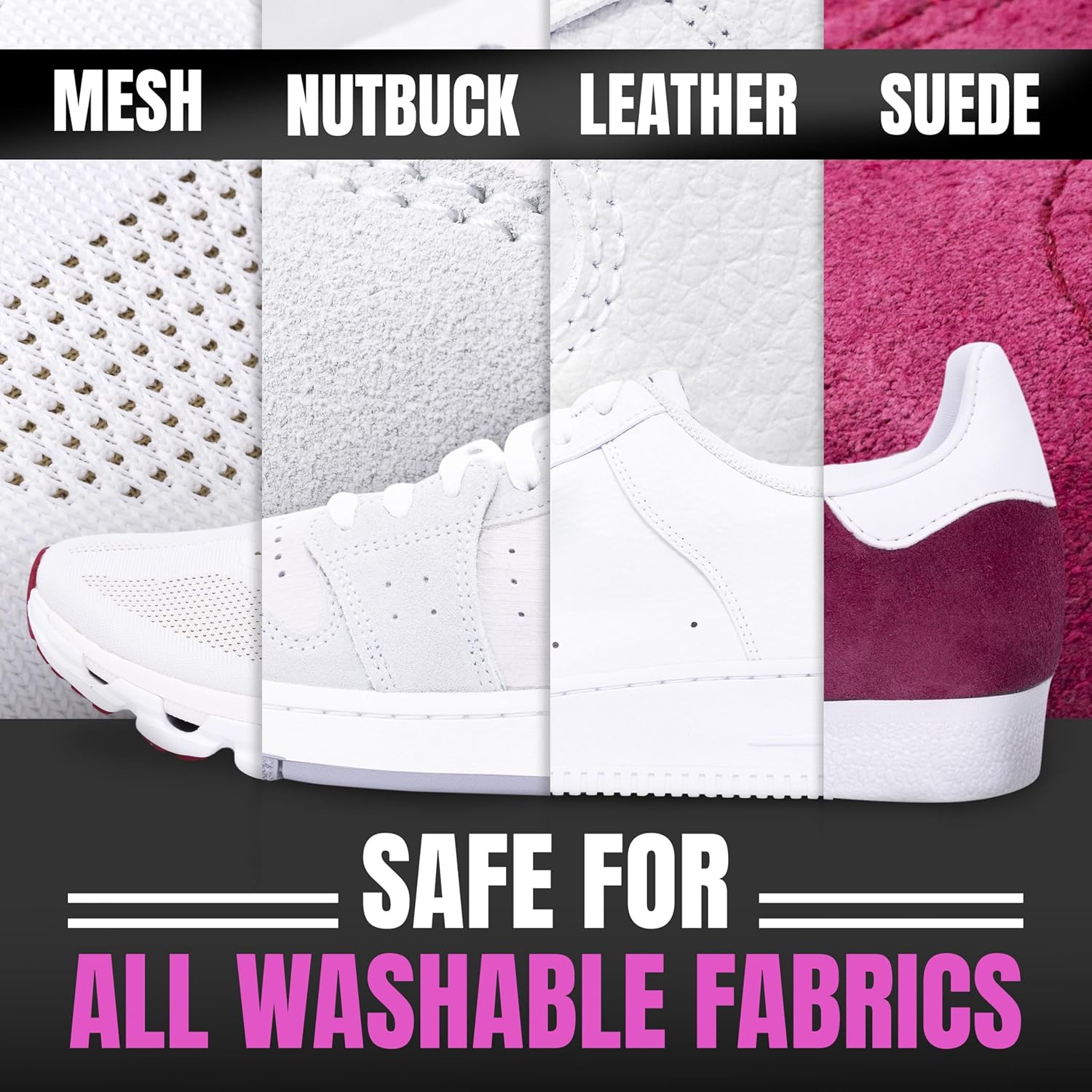Shoe Cleaner Kit with Bottle and Brush For Fabric Cleaner For Leather, Whites, Suede and Nubuck Sneakers