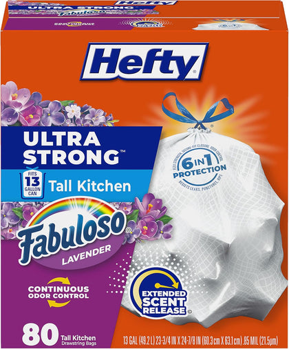 Ultra Strong 13 Gallon Trash Bags, Tall Kitchen Trash Bags 13 Gallon Size, Resist Leaks, Punctures, and Rips