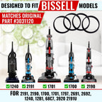 4 Pack Vacuum Belts, Compatible with Bissell 2190, 2191, 1797