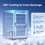 4.5 Cu.Ft Beverage Refrigerator, 145 Can Mini Fridge, Silver