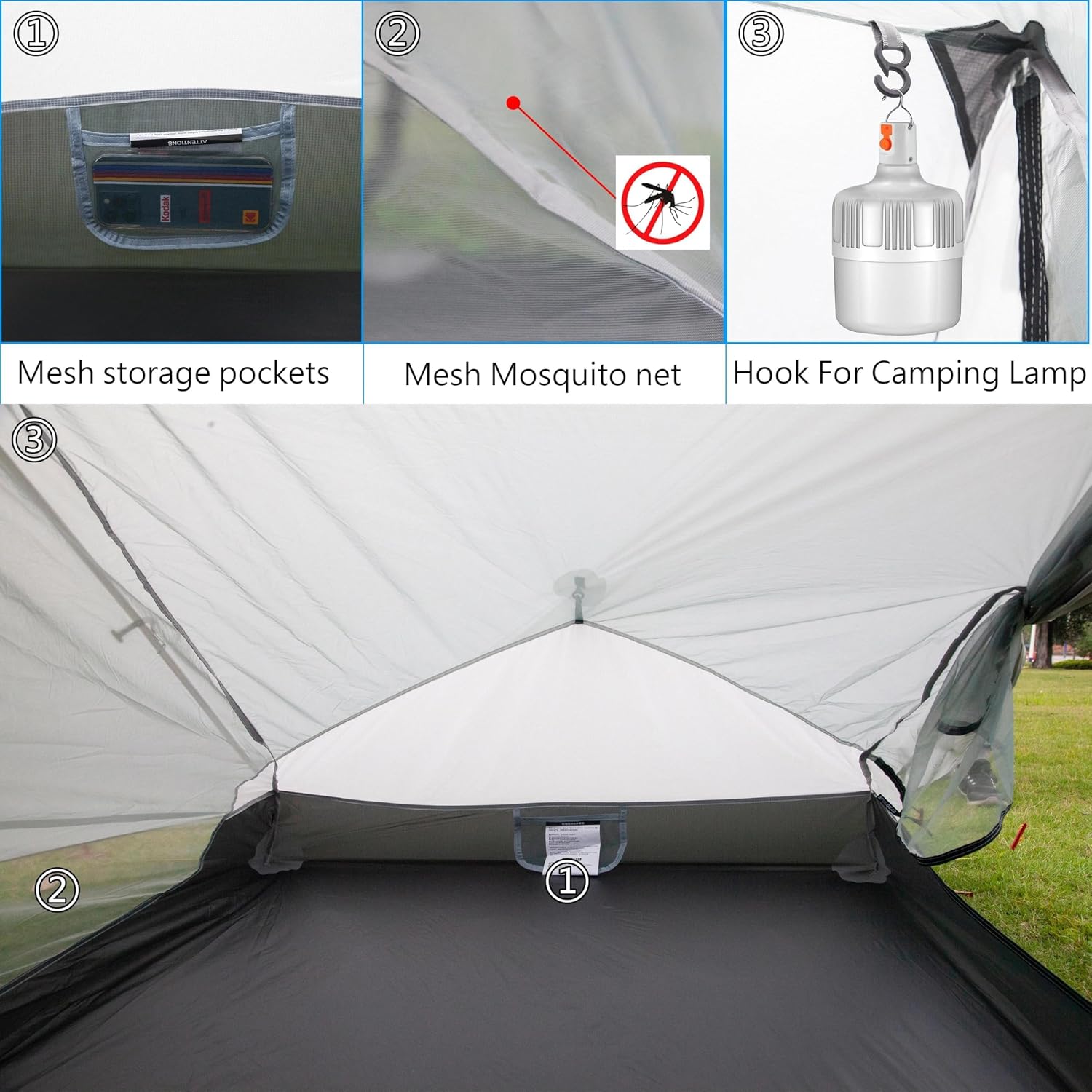 1 Person Ultralight Backpacking Tent - 3 Season (2lbs only) | 15D Ripstop Nylon Rainfly, 5000mm Waterproof, Bathtub