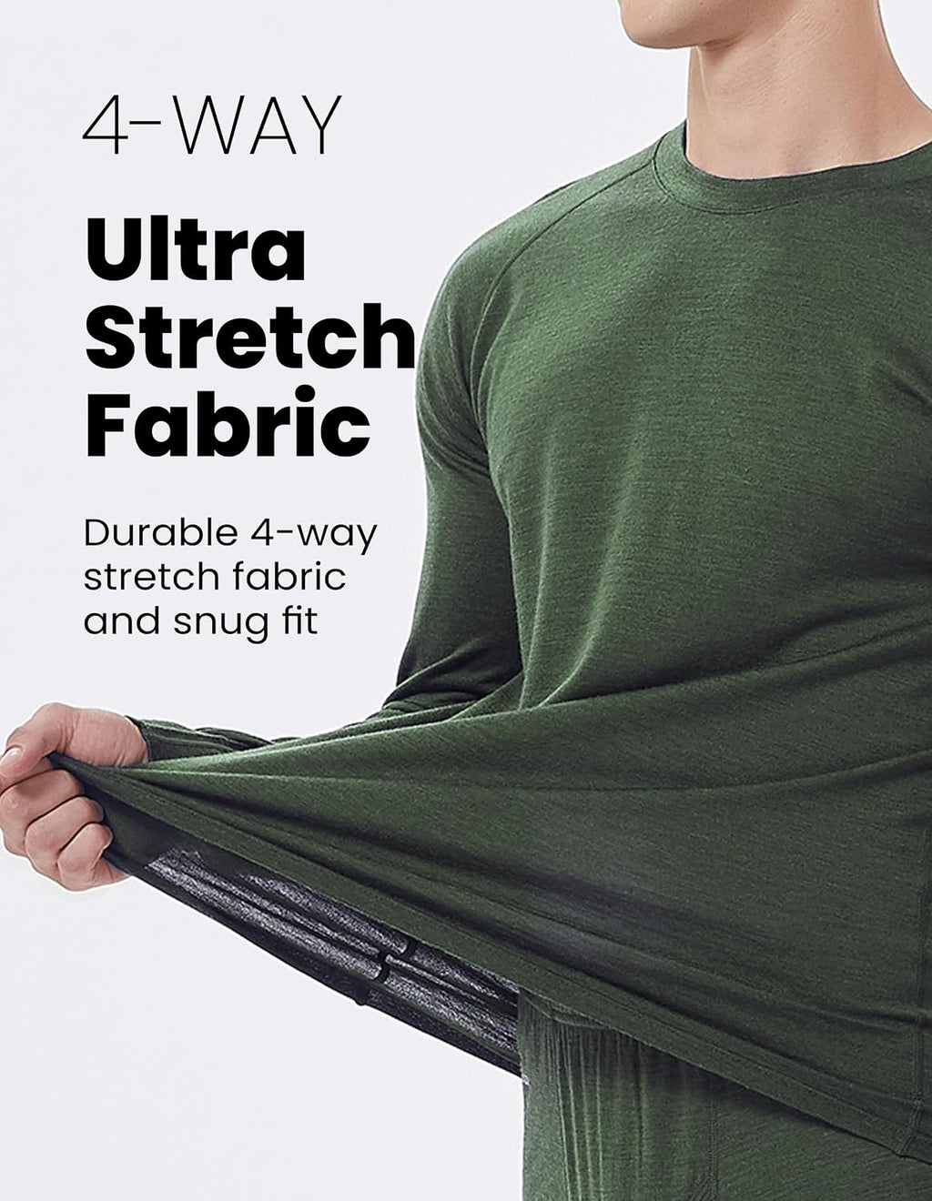 Mens 100% Merino Wool Base Layer Set Active Thermals | Thermal Underwear for Men, Winter Long Johns, Cold Weather