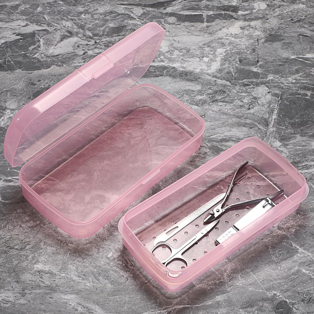 Plastic Sterilizing Tray for Nail Art Accessories Tools, Portable Nail Art Tool Sterilizer Tray with Strainer, Fully