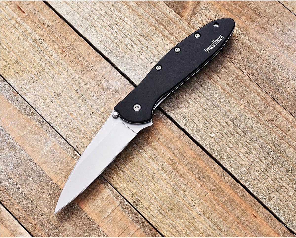 Leek, BlackWash Pocket Knife (1660BLKW); 3 Sandvik 14C28N Steel Blade, 410 Stainless Steel Handle, BlackWash Finish