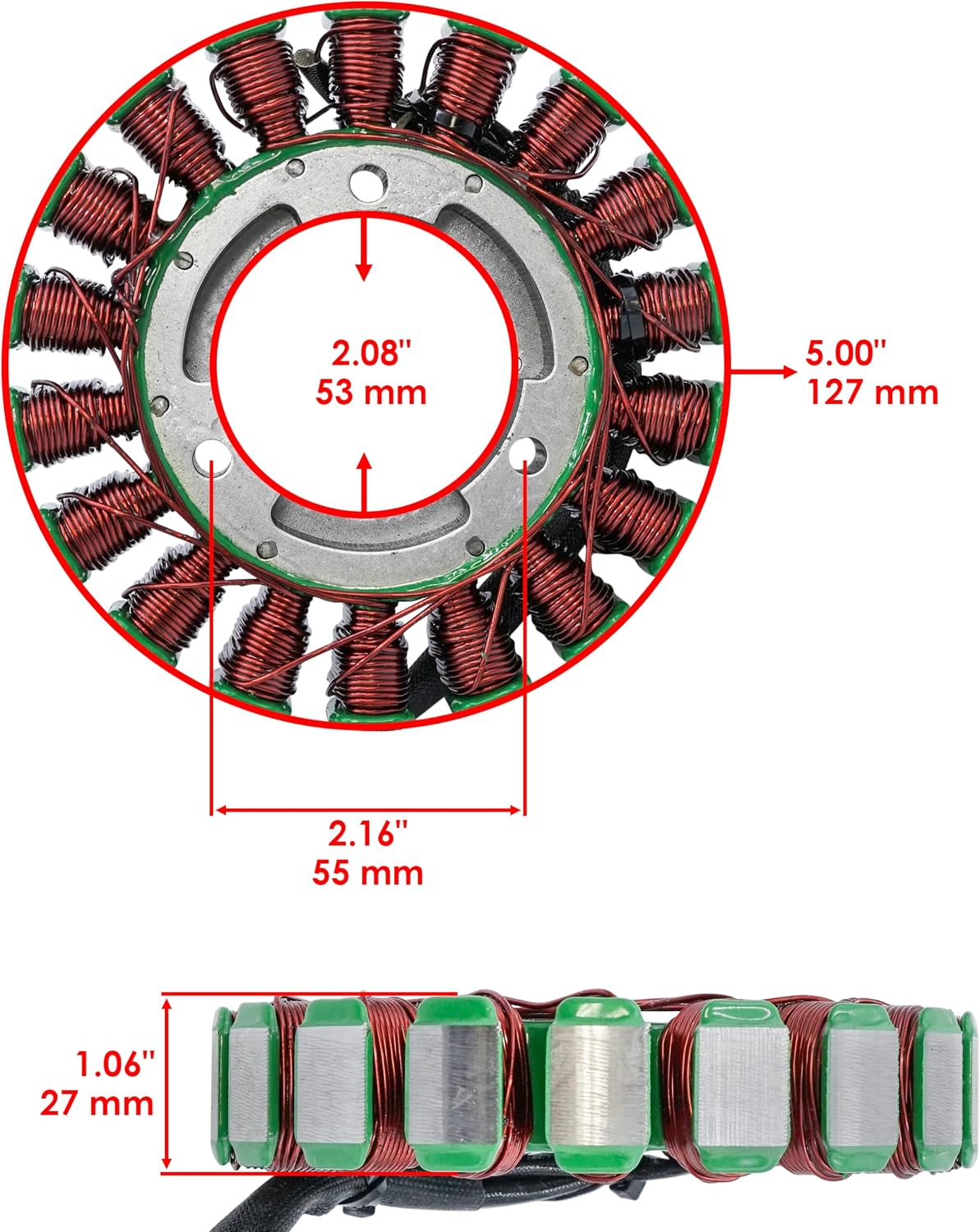 Caltric Stator and Gasket Compatible With Suzuki 750 Lta750Xz Lta-750Xz King Quad 2008-2017