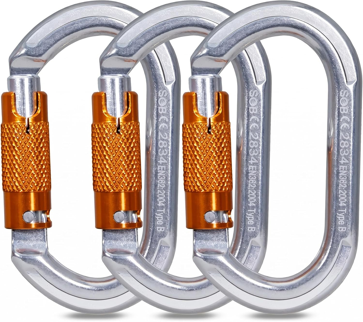 Auto Locking Climbing Carabiner Clips (22/25KN Twist Lock) or (28KN Screw Lock) Heavy Duty Carabiners for Rock