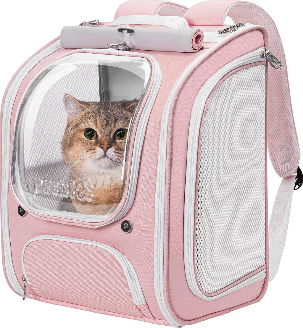 Cat Backpack Carrier,Large Space Cat Bubble Backpack,Ergonomic,Pink