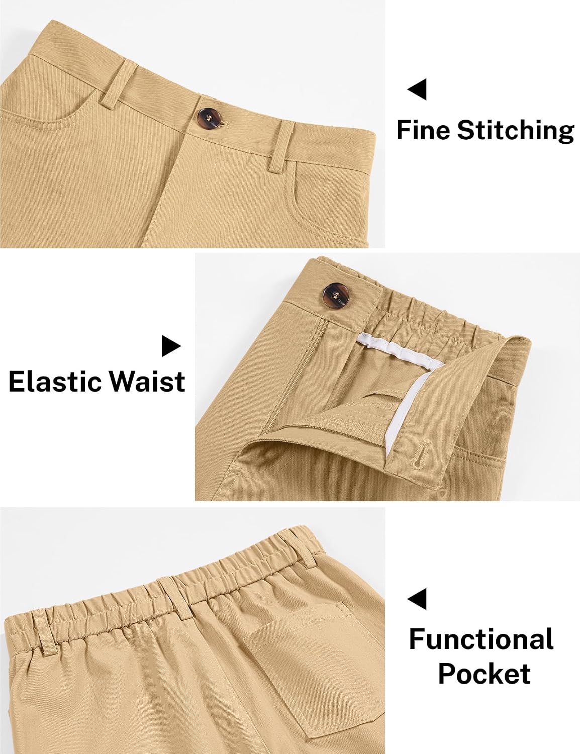 Uniform Shorts for Girls with Functional Pockets School Shorts