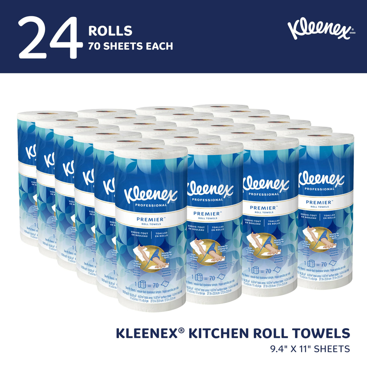Professional Kitchen Paper Towel Rolls, 24 x 70 Sheets (13964)