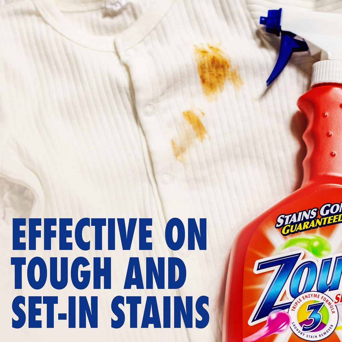 Laundry Stain Remover Spray, Triple Enzyme Formula, 22 Ounce Bottles, 2-Pack