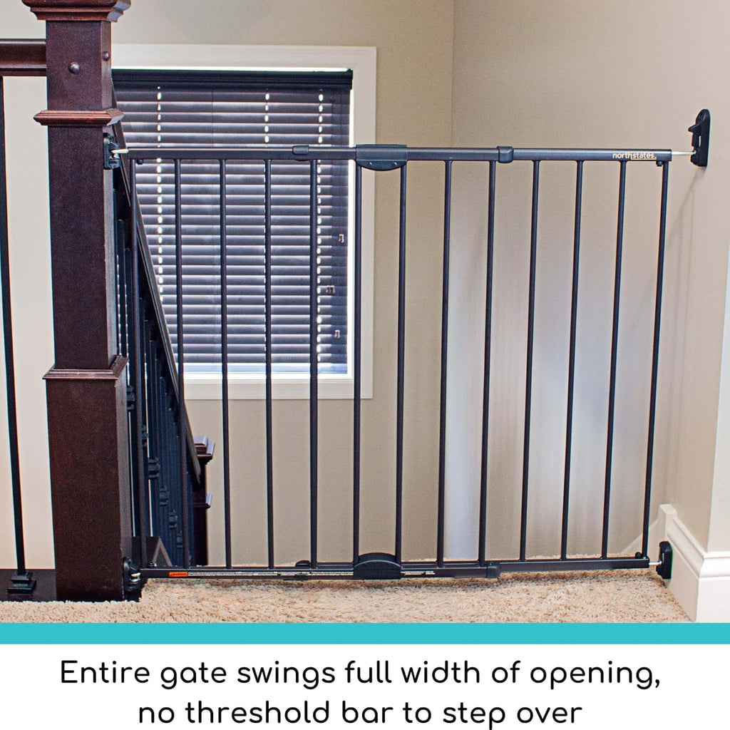 Easy Swing & Lock Baby Gate Series 2: Hardware Mounted Metal Safety for Stairs & Doorways - Adjustable 28.68 to 47.85