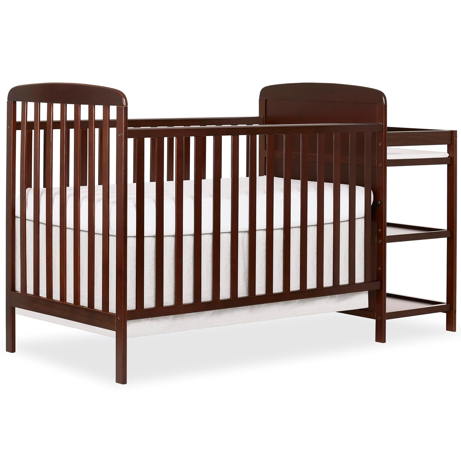 Anna 3-in-1 Full-Size Crib and Changing Table Combo in Espresso, Greenguard Gold Certified, Non-Toxic Finishes