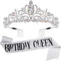 Birthday Queen Tiaras Crown for Women, Girls Princess Crowns for Women, Queen Tiara for Mom, Silver Birth Crown