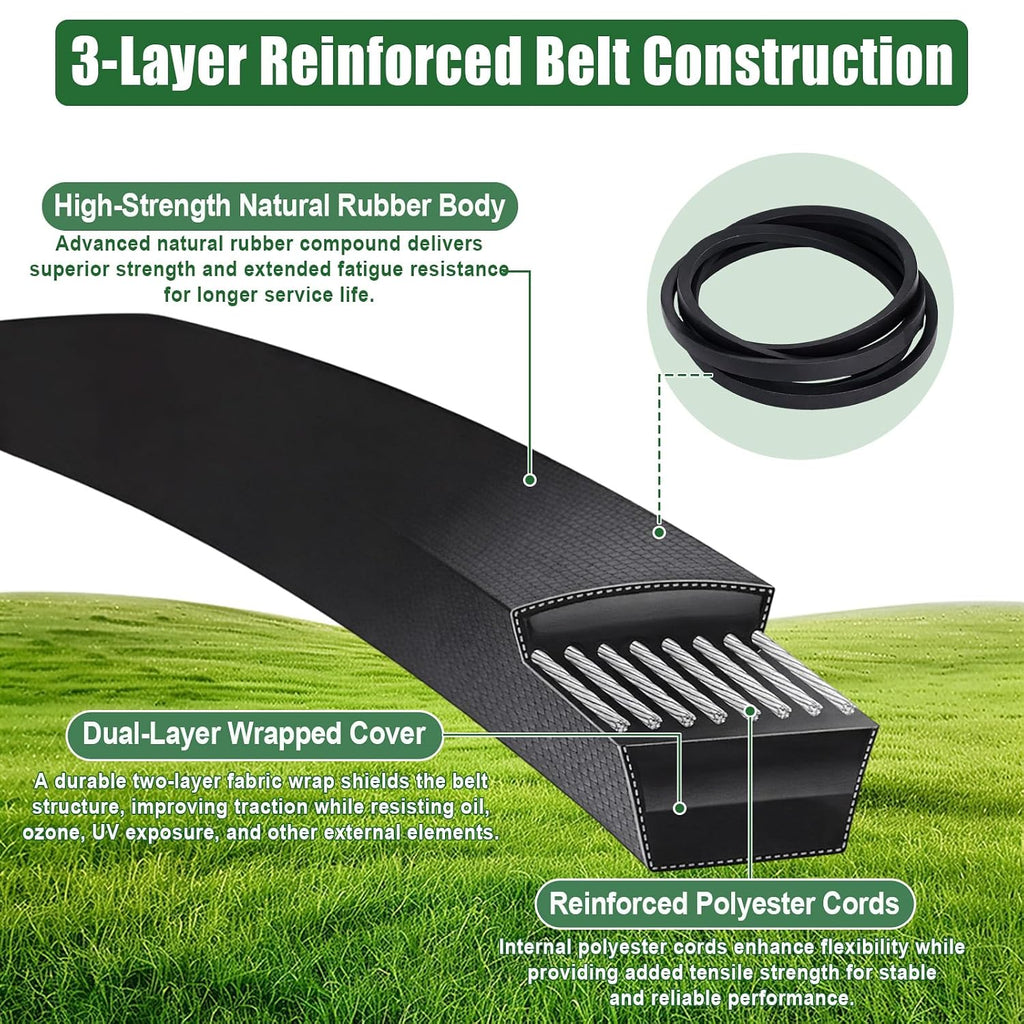 532197242 Mower Deck Belt 48 Inch Replacement Compatible with Husqvarna Poulan Craftsman YTH 24V48 YTH 2348 YTH 24K48 Replace 197242 532 19 72-42 (532197242)