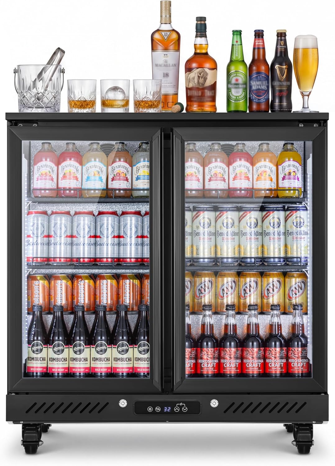 Back Bar Cooler, 7.4 Cu.Ft Commercial Refrigerator with Low-E Glass