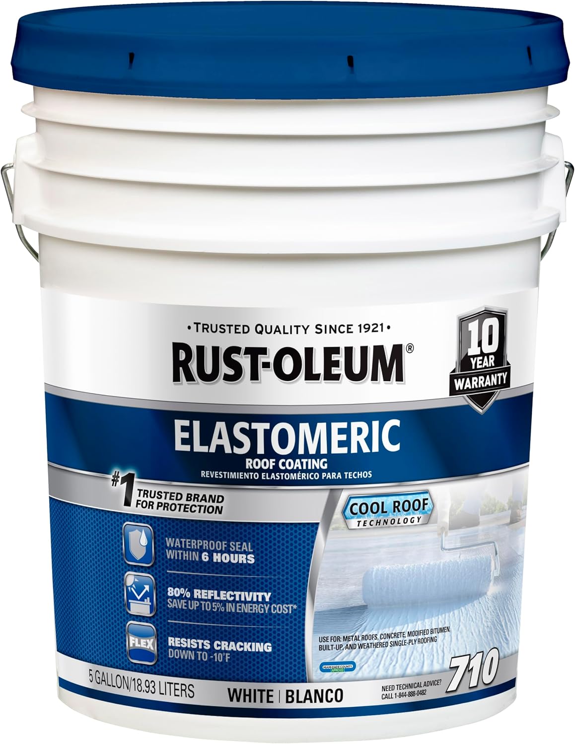 710 Elastomeric Roof Coating, 5 Gallon, White