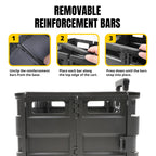 51051 Collapsible Black Rolling Folding Dolly Cart for Teachers - Multi-Functional Dolly with Extra Storage Durable